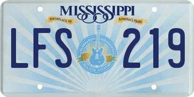 MS license plate LFS219