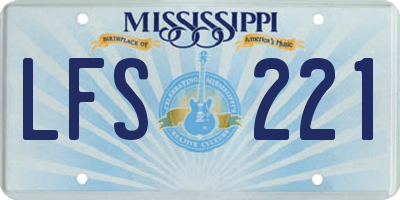 MS license plate LFS221