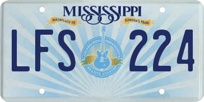 MS license plate LFS224