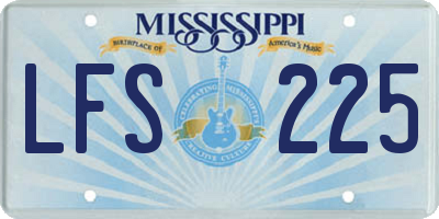 MS license plate LFS225