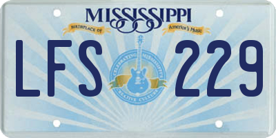 MS license plate LFS229