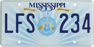 MS license plate LFS234