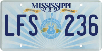 MS license plate LFS236