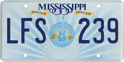 MS license plate LFS239