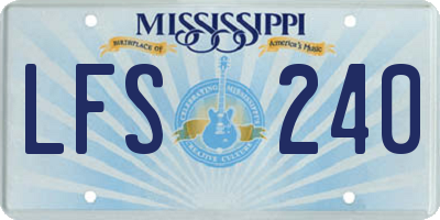 MS license plate LFS240