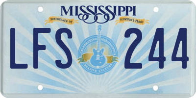 MS license plate LFS244