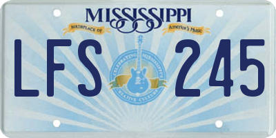 MS license plate LFS245