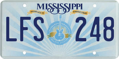 MS license plate LFS248