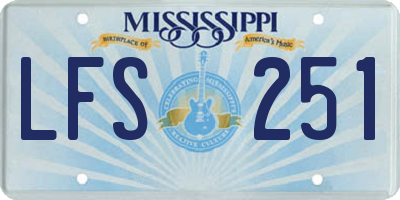 MS license plate LFS251