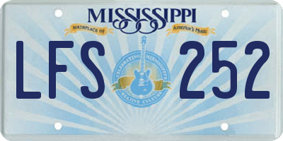 MS license plate LFS252