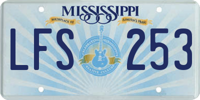 MS license plate LFS253