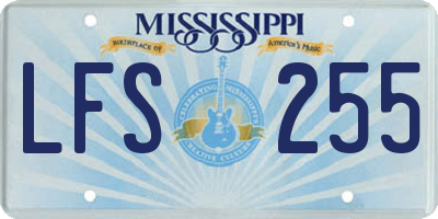 MS license plate LFS255