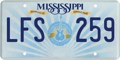 MS license plate LFS259