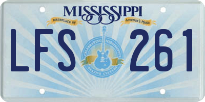 MS license plate LFS261