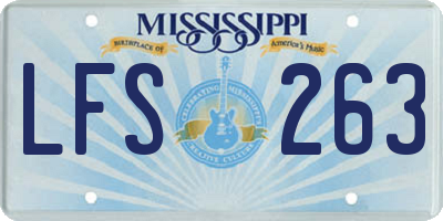 MS license plate LFS263