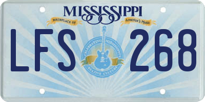 MS license plate LFS268