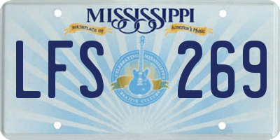 MS license plate LFS269