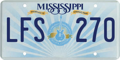 MS license plate LFS270