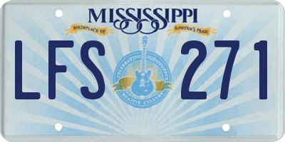 MS license plate LFS271