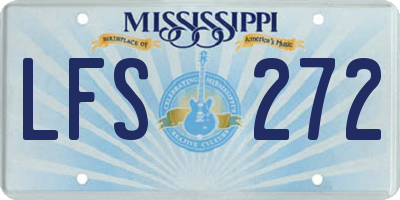 MS license plate LFS272
