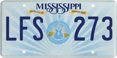 MS license plate LFS273