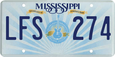MS license plate LFS274