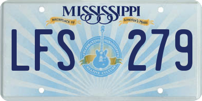 MS license plate LFS279