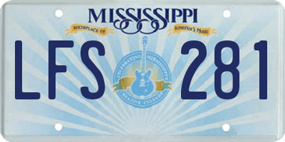 MS license plate LFS281