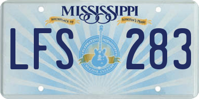 MS license plate LFS283