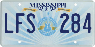 MS license plate LFS284