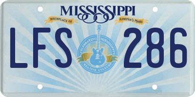 MS license plate LFS286