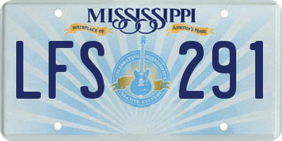 MS license plate LFS291