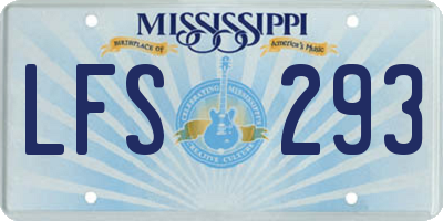 MS license plate LFS293