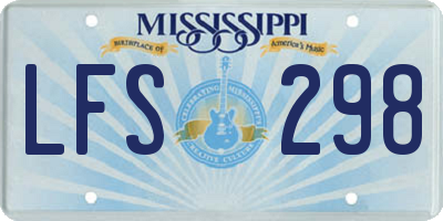 MS license plate LFS298