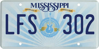 MS license plate LFS302