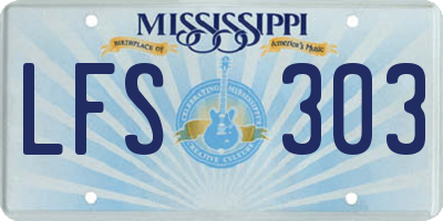 MS license plate LFS303