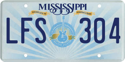 MS license plate LFS304