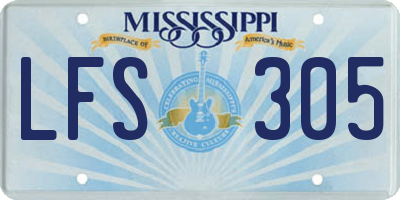 MS license plate LFS305