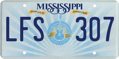 MS license plate LFS307