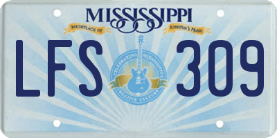 MS license plate LFS309