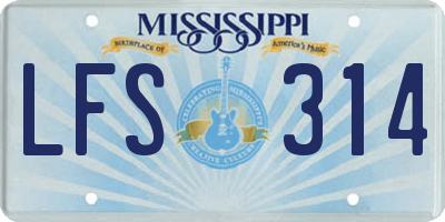 MS license plate LFS314