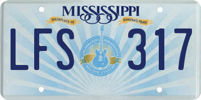 MS license plate LFS317