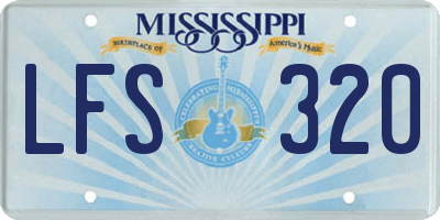 MS license plate LFS320