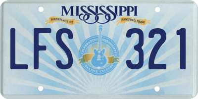 MS license plate LFS321