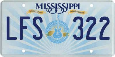 MS license plate LFS322