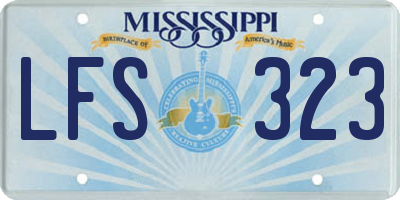 MS license plate LFS323