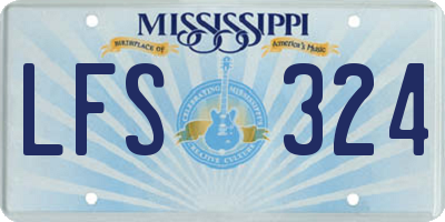 MS license plate LFS324