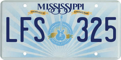 MS license plate LFS325