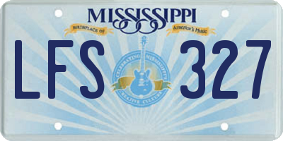 MS license plate LFS327