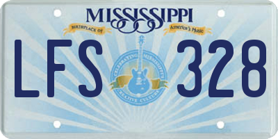 MS license plate LFS328
